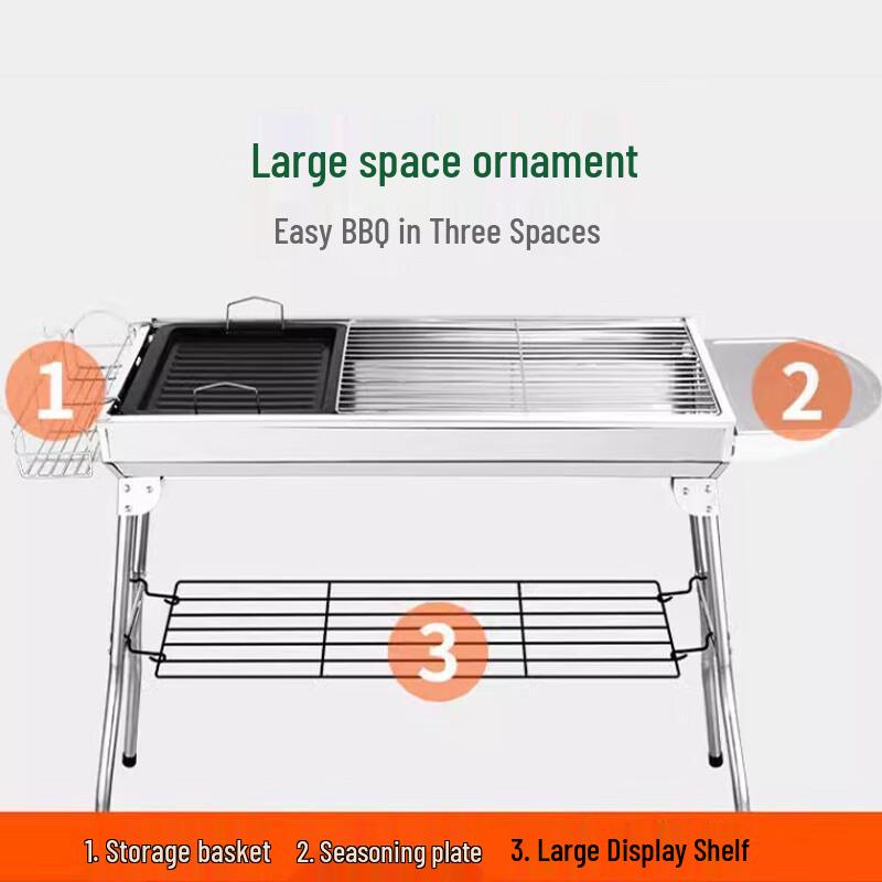 Foldable Stainless Steel Portable BBQ Grill
