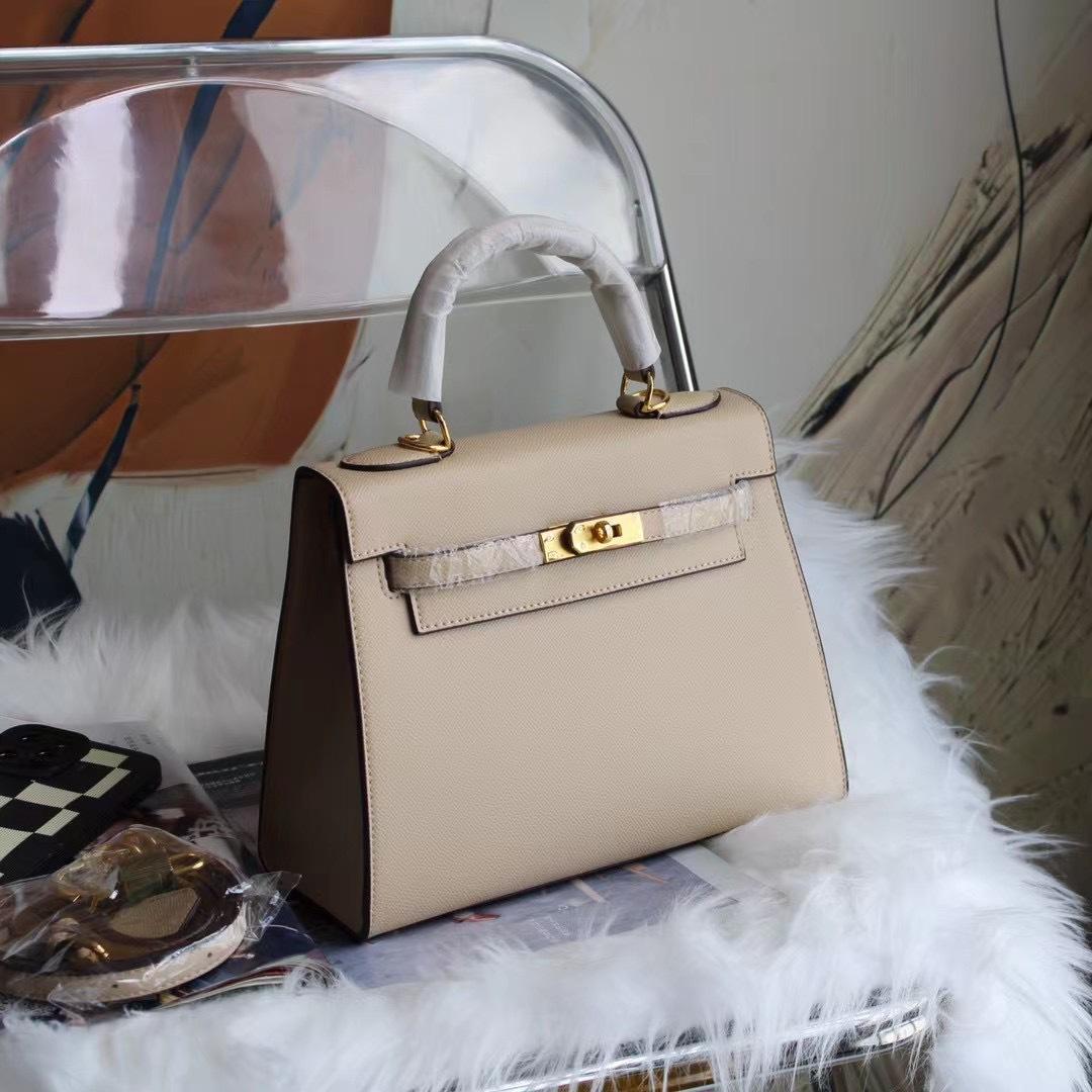 

Сумка Kelli натуральна шкіра 2025 нова жіноча сумка ручна високого класу ручної роботи одноплечова крос-боді портативна жіноча сумка 25*10*19 абрикосовий