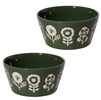 Minoru Pottery Mino Ware Pflanzgefäß Leichtgewichtiger Schnitt Kleine Schale S Blumenring 2er-Set Moosgrün 10,7 x H5,2 cm