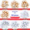 100pcs Gold & Silver Round Ball Cake Toppers for Birthday Parties and Decorations