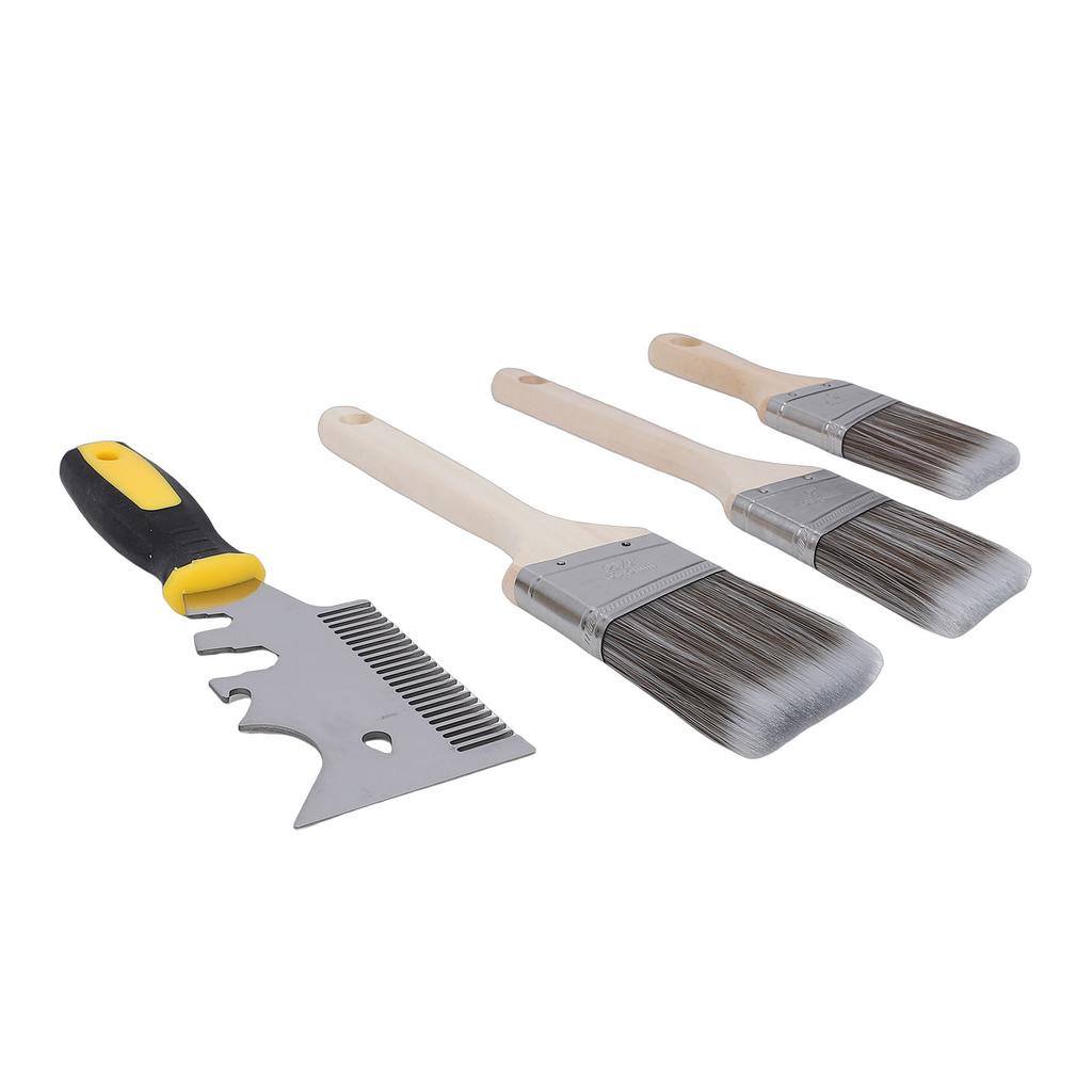 Angled Brushes with Paint Comb 2in 2.5in Short Long Handle Brushes for Painting Projects