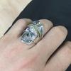 Men's Retro Punk Skull Ring – Navy Undead Army Leader Design
