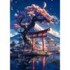 Japanische Kirschblüten am Fuji Poster Hellrosa Stadt Asiatische Reise Kunstdrucke Leinwandgemälde Wandbilder Heim Zimmer Dekor