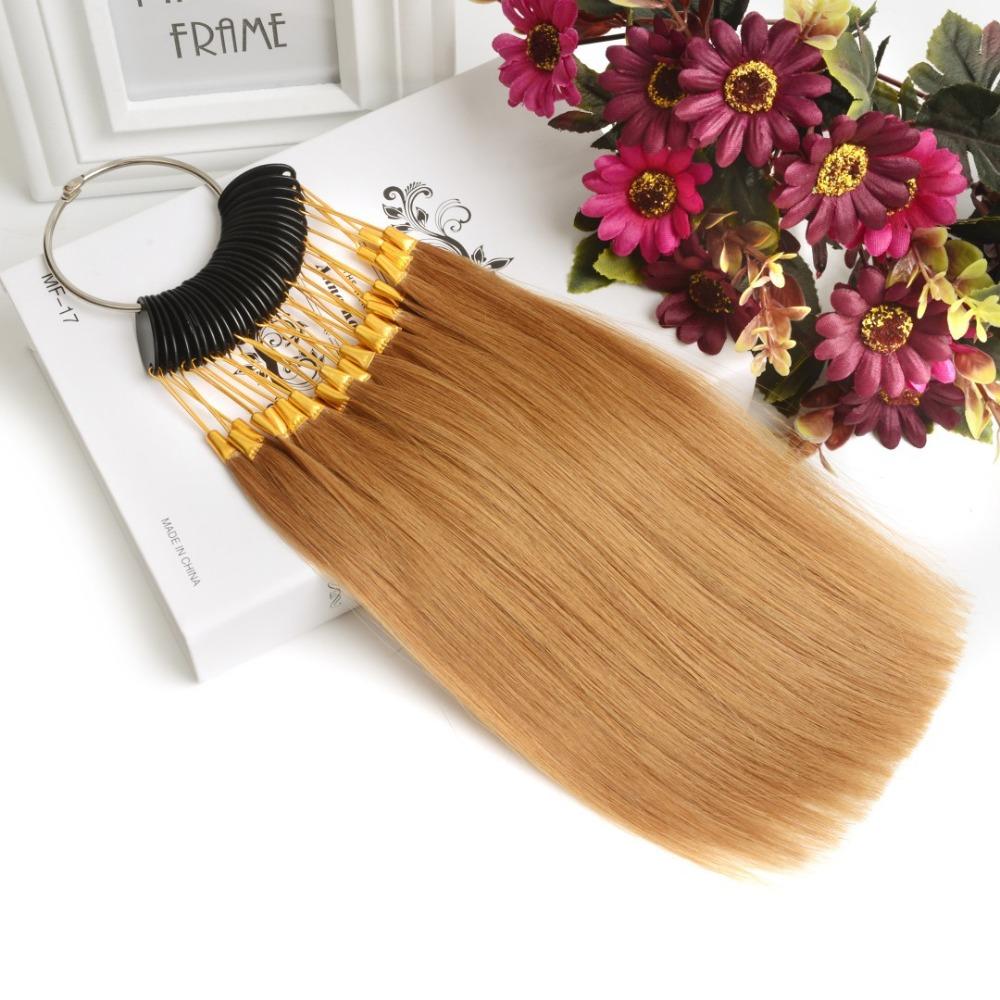 30Pcs/Set Real Human Hair Hair Color Rings Chart Ring Hair Dyeing Sample  Salon Tools