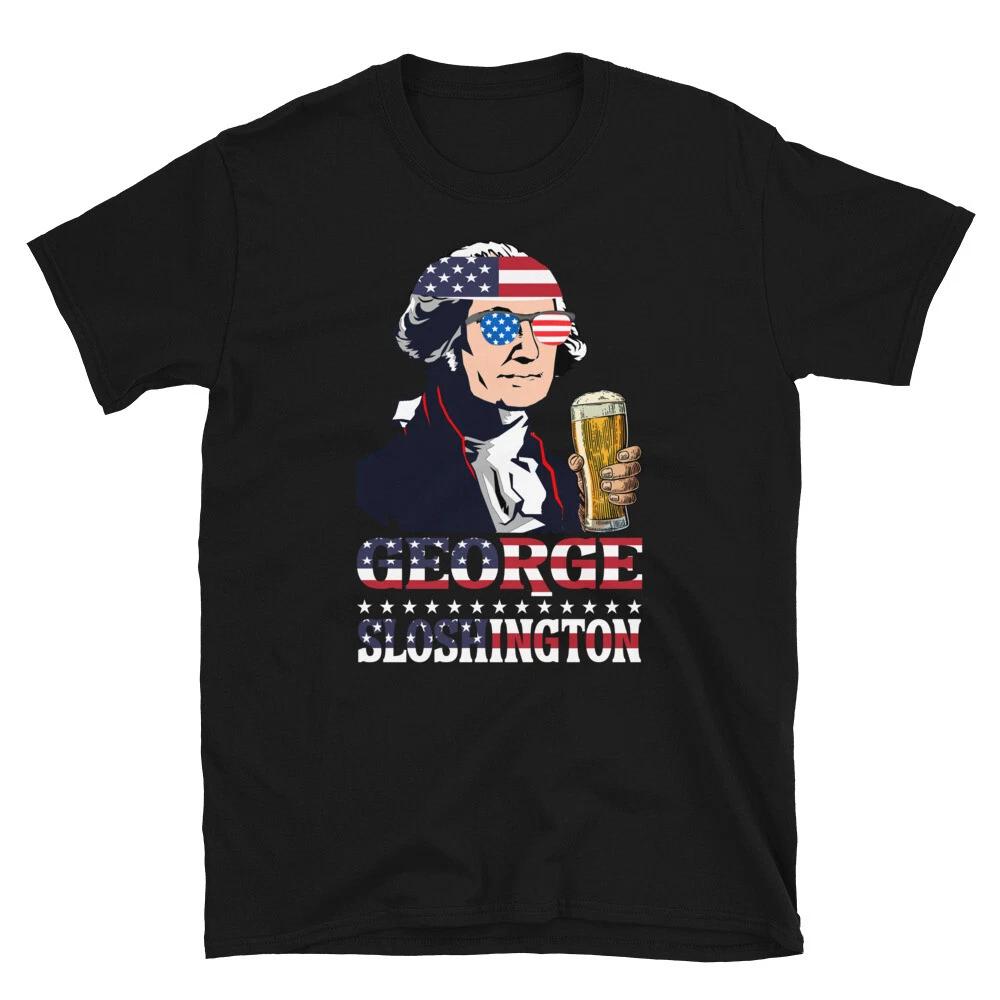 George Sloshington July 4th of July USA US Flag T-Shirt XS