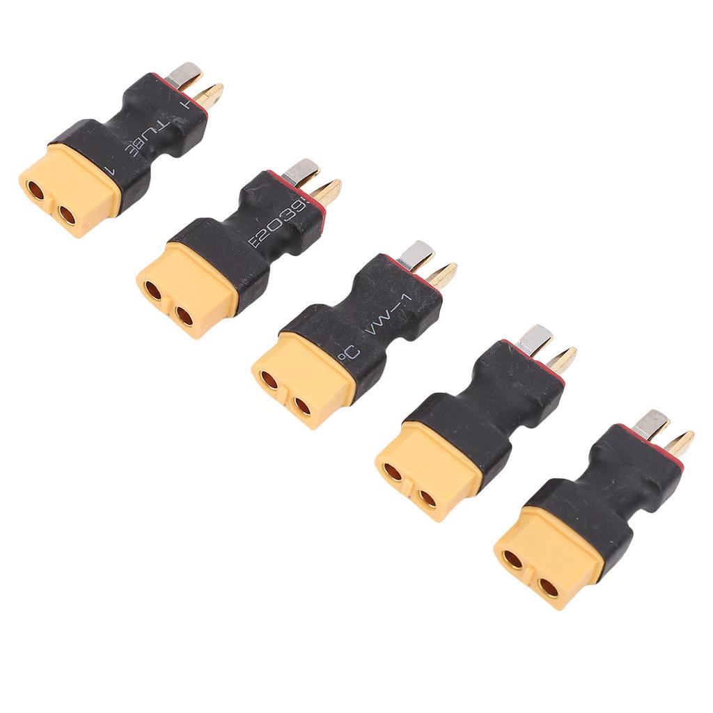 5PCS Male XT60 To Male T Plug Connector Adapter Secure Connection Easy Installation for RC Car LiPo Battery Charger