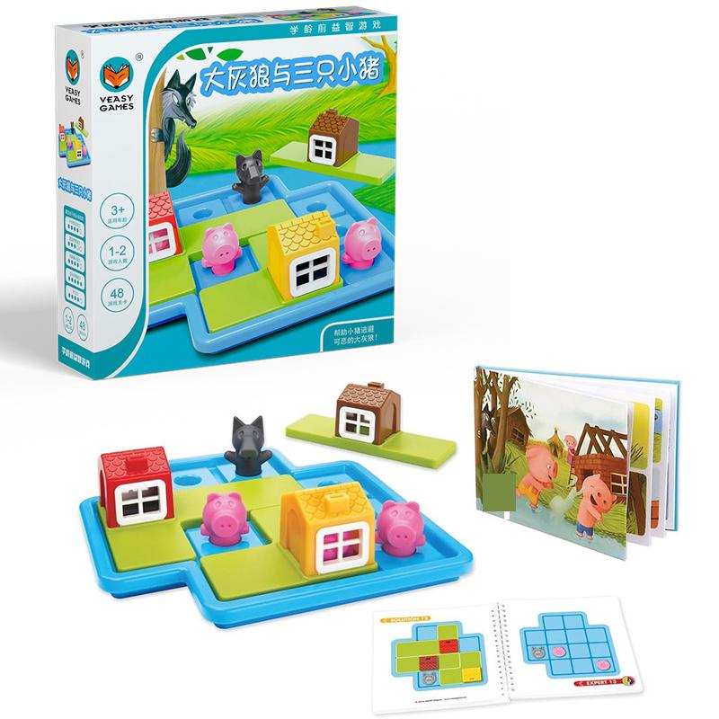 Pig Board Game Little Red Riding Hood Smart Hide&Seek Board Games With Solution Skill-Building Puzzle Game Toy Children Gift