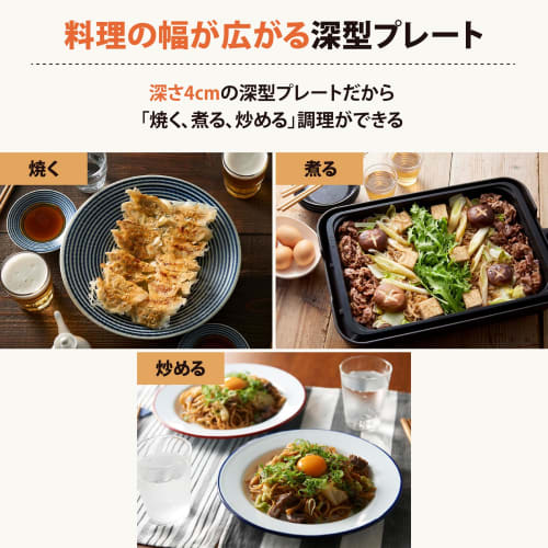 Zojirushi Hot Plate STAN. 1 Piece Type Deep Plate Black EA-FA10-BA