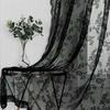 Sheer Romantic Lace Curtain Flower Window Curtains Living Room Bedroom Home Decor Screening Single Panel Polyester With Rod Pocket Washable Ready