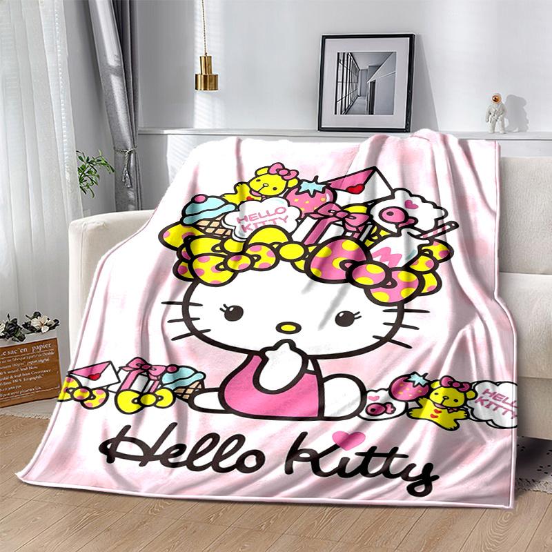 1pc Celebration Hello Kitty Home Decor Blanket Gift for Room Bedroom,Living Room, Travel, Camping, Car Blankets, Beach, Office Naps, Living Room Offic