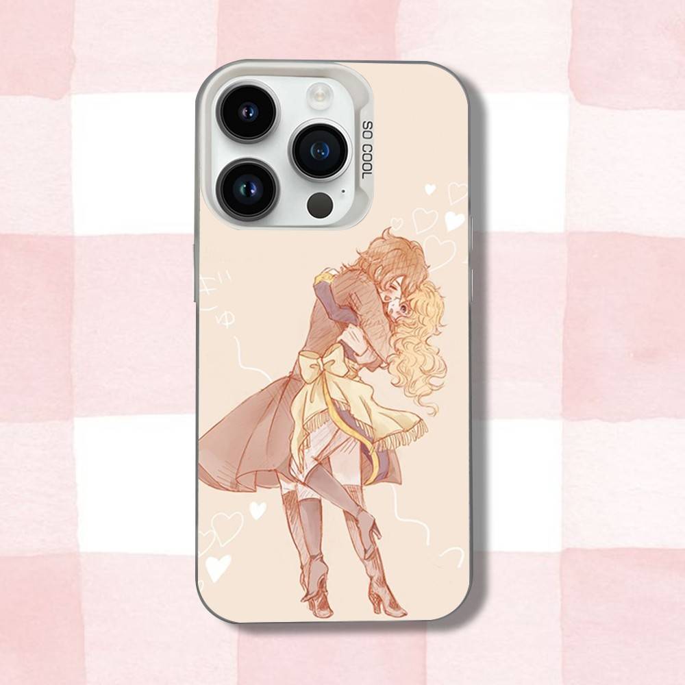 

R-Rose Ainme Of V-Versailles Phone Case For iPhone 16,15,14,13,12,11,Pro,XS,Max,Plus,Mini,SE White Candy Matte Shockproof Cover iPhone15pro