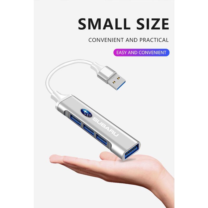 4 Ports USB 3.0 HUB TYPE-C Multi High Data Transmission Car Adapter For Subaru Outback Impreza Forester Levorg XV STI Ascent Legacy