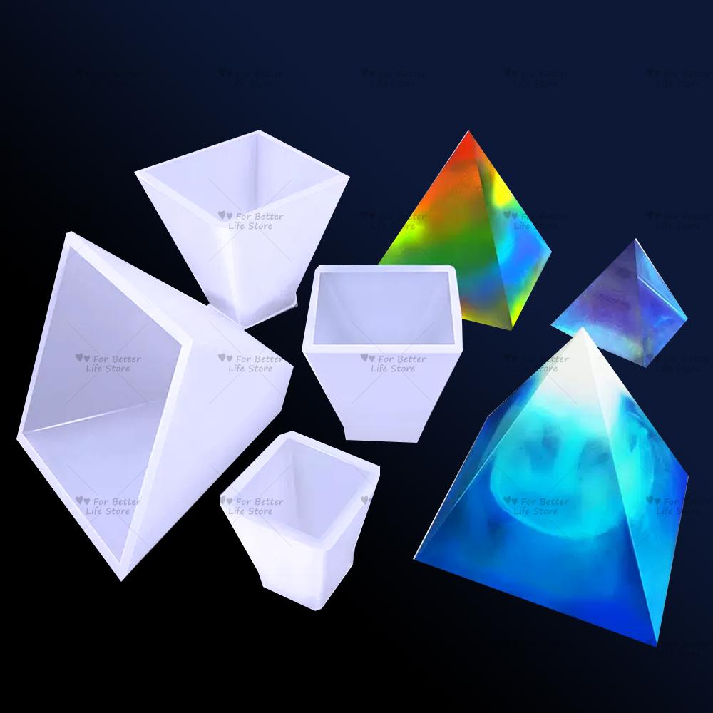 For Better Life 1Pc 3D Pyramid Silicone Mold DIY For Crystal UV Epoxy Cubic Triangular Cone Home Decoration Arts and Crafts