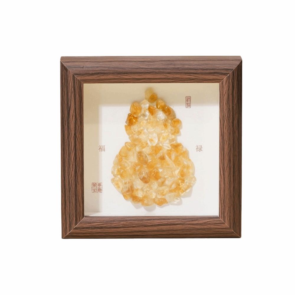 

Colorful Crushed Crystal Frame Crystal Crafts Calabash Design Frame Health Decor жовтий