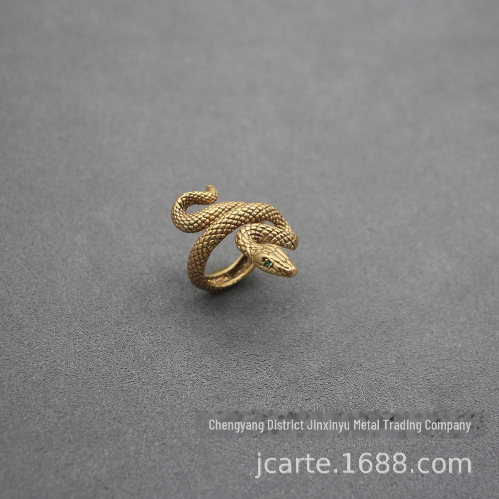 

Европейско-американское нишевое позолоченное регулируемое кольцо в виде змеи и бабочки - уникальные высококачественные украшения в виде животных