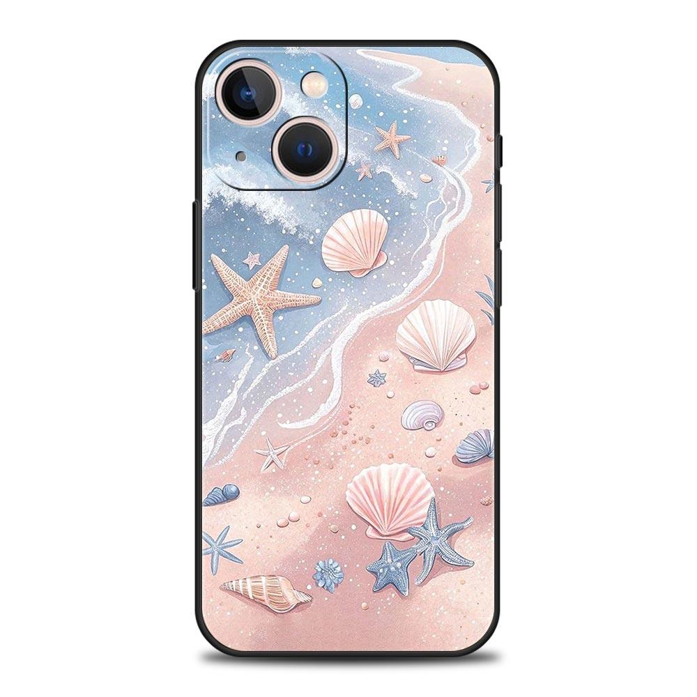 

Чехол для телефона с узором «Морская ракушка и водоросли» для iPhone 17 16 15 14 13 12 Pro Max 11 Pro Max 17 AIR Plus Мягкий ТПУ Чехол iPhone 11 Pro