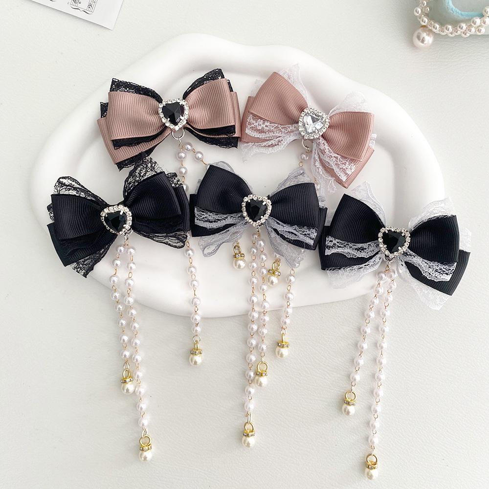 [1pair] Lolita cosplay Girl hairpin Bow barrette cute hair accessories japanese aesthetic hair clips y2k cute items for girls