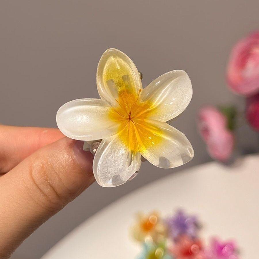 6Pcs Gradient Hair Clips New Flower Hair Claws Small Size Fashion Headwear Hairpin Crab Barrette Hair Accessories for Women