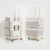 High Aesthetic Pet Trolley Breathable 2-Layers Cat Baskets Travel Transport Case with Comfortable Design Convenient for Travel