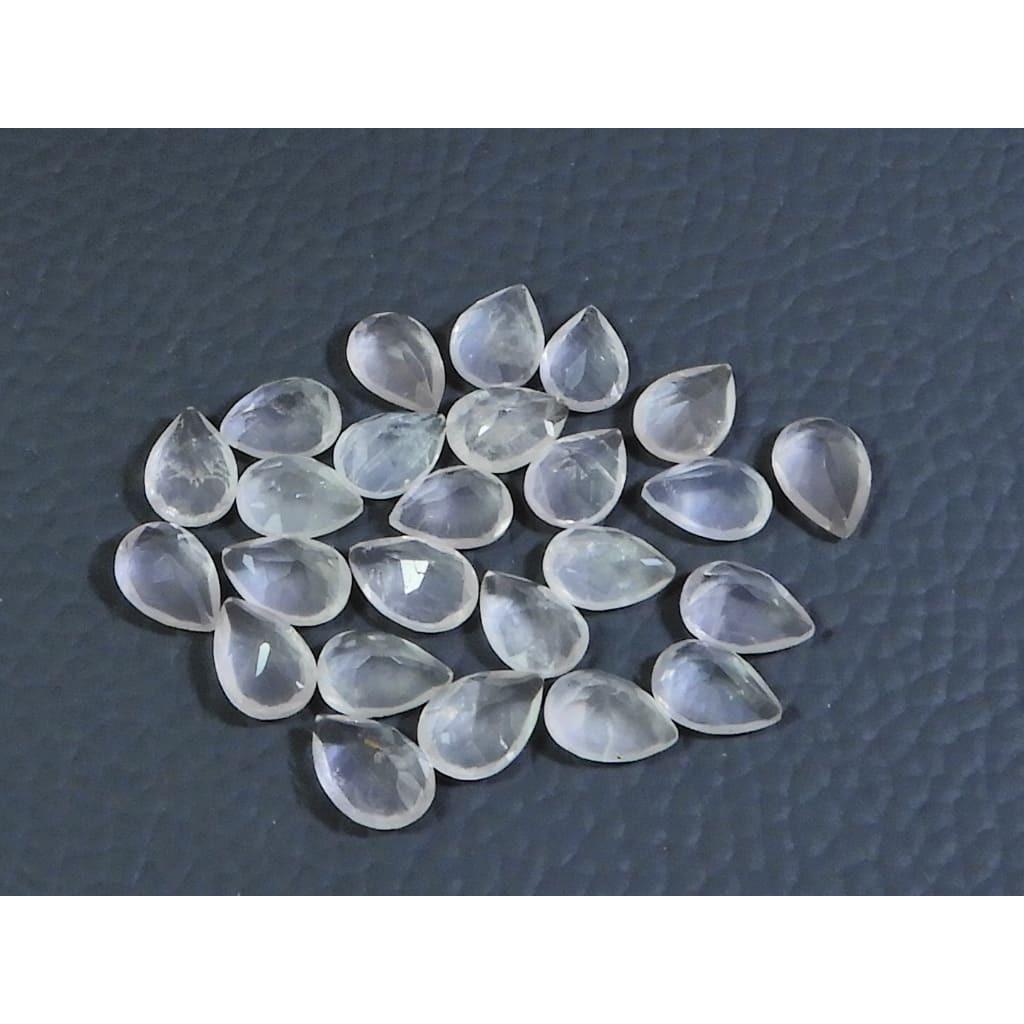 5X7MM Natural Rose Quartz Cut Pear Cabochon Loose Gemstone 25Pcs Lot 19Cts. A-343