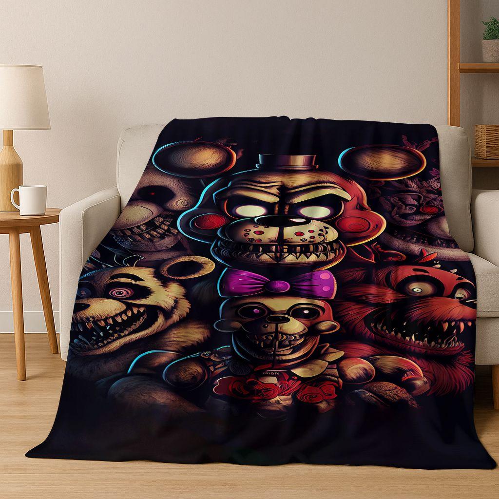 3D F-FNAF Spiel Cartoon Flanelldecke Weiche Warme Überwurfdecke für Bett Schlafzimmer Wohnzimmer Reise Camping Picknick Geschenk