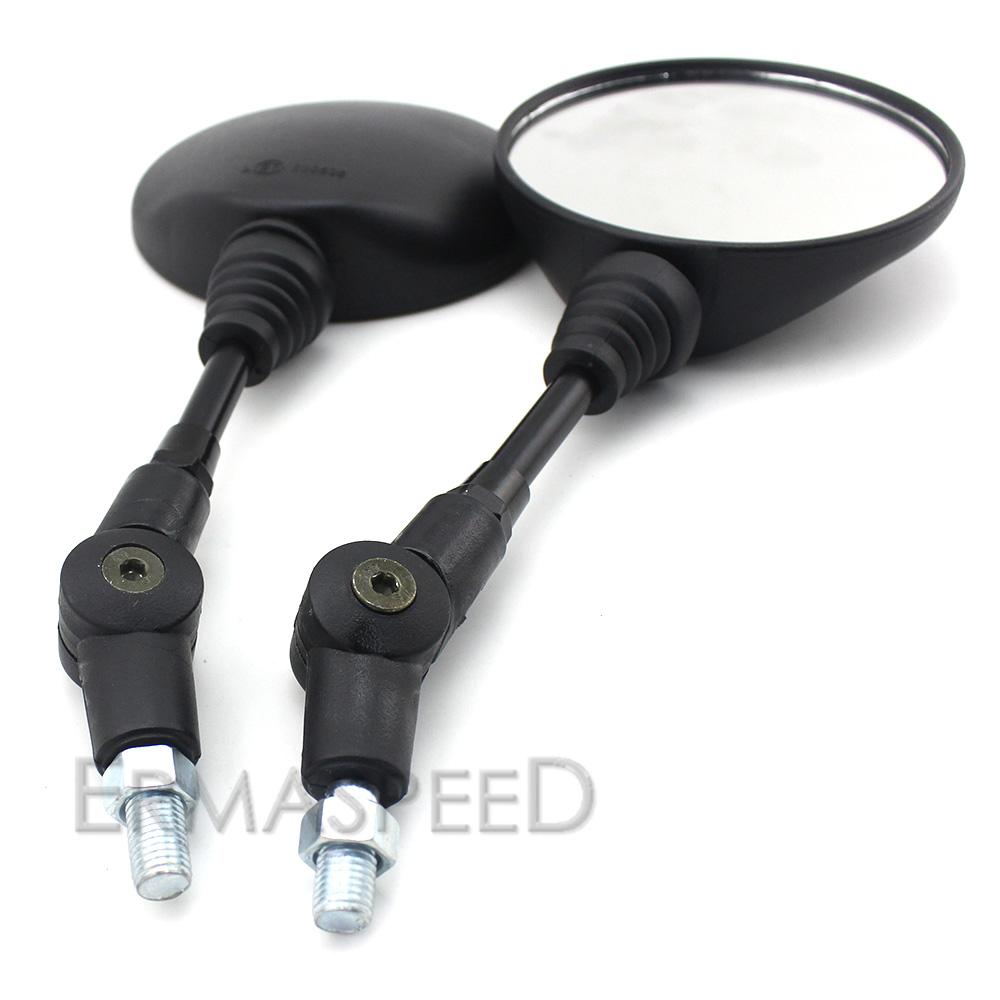 Universelle runde Motorradspiegel, 10 mm, faltbar, ATV-Rückspiegel, 360° verstellbar, Lenker, Roller, Dirt Bike, Seite