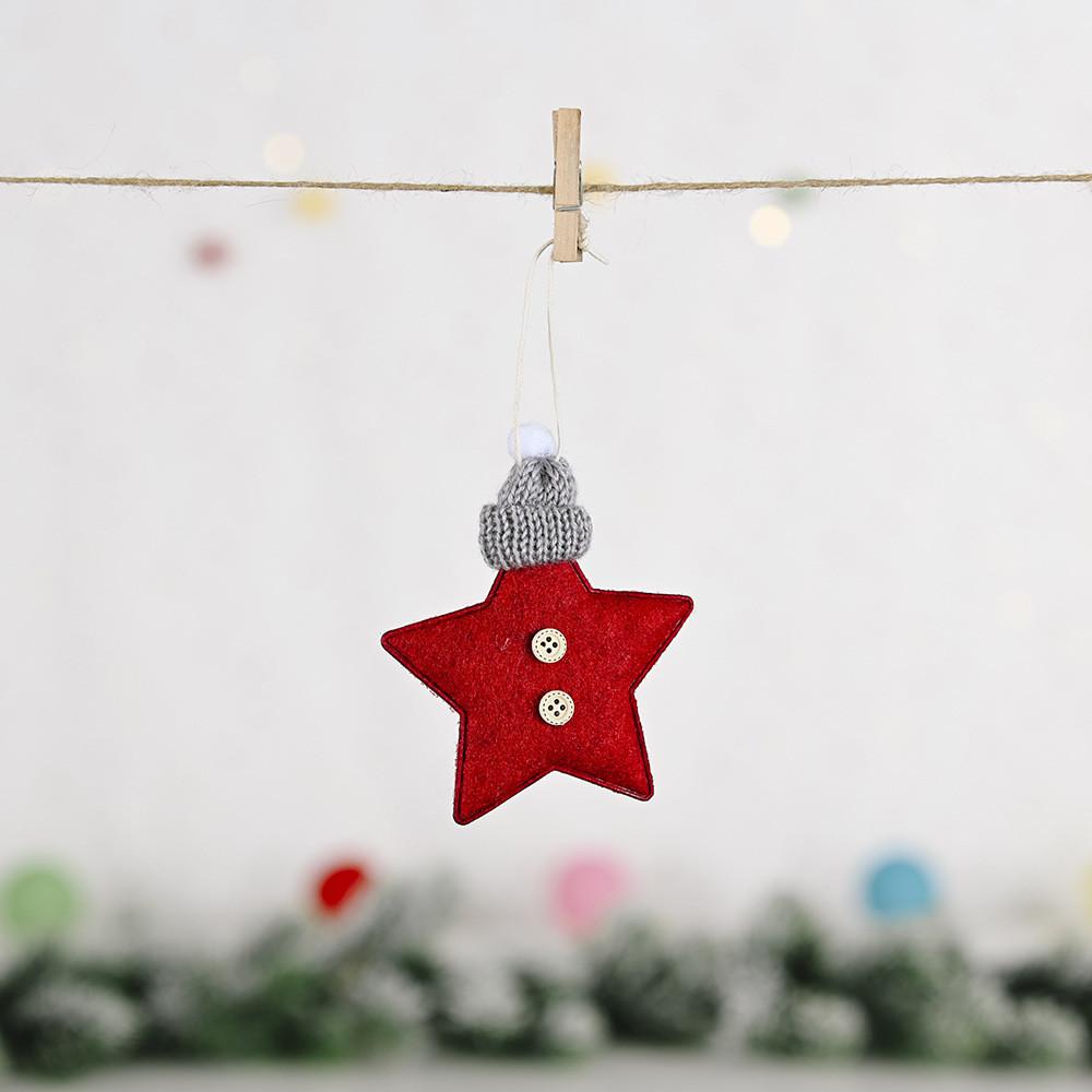 

Adorable Red Star Knit Hat Hanging Ornament For Perfect Christmas Decor Tree Red Star