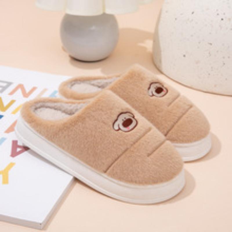 Warm Plush Cotton Slippers For Couples Home Non Slip Winter