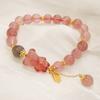 Super Natural Strawberry Crystal I Rabbit Bracelet Bangles Women Fashion Jewelry Accessories Gift
