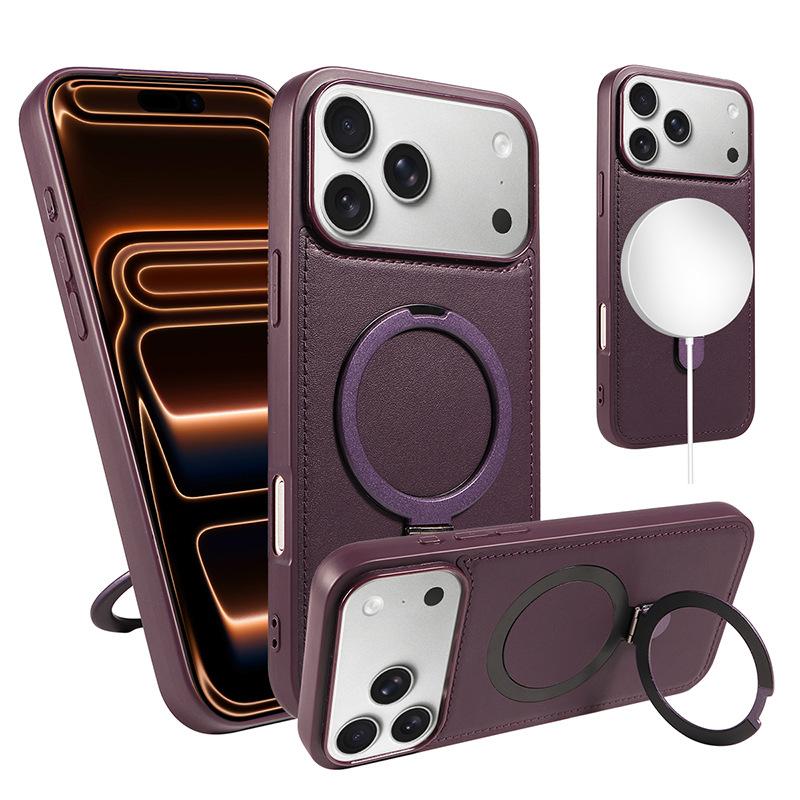 The new simple solid color mobile phone protective case is used for the back cover magnetic mobile phone case of the mobile phone wireless holder.