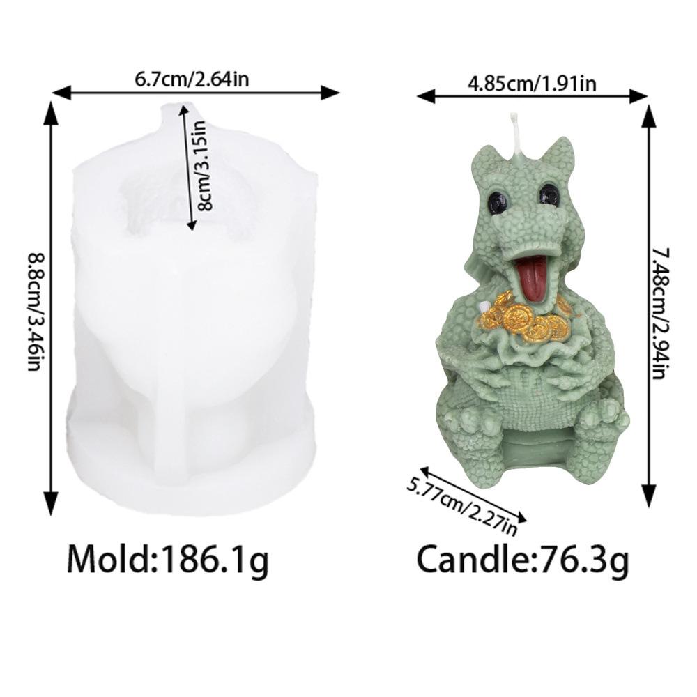 Silikonová forma na svíčky s drakem Sloup s dračím okem Forma na sádrové odlitky Roztomilý drak Silikonové formy na pryskyřici, epoxid, sádru, hlínu Dekorace do domácnosti