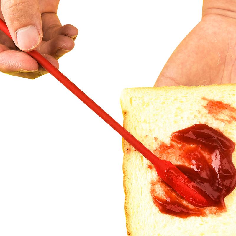 3 Pcs/Set 3 Colour 48G Silicone Anti-Stick Double Head Mini Spatula Small Tip Jam Scraper With Spoon Kitchen Baking Tool