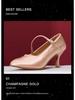 Scarpe Professionali da Ballo per Donna con Tacco Medio-Alto e Suola Morbida per Tango & Valzer