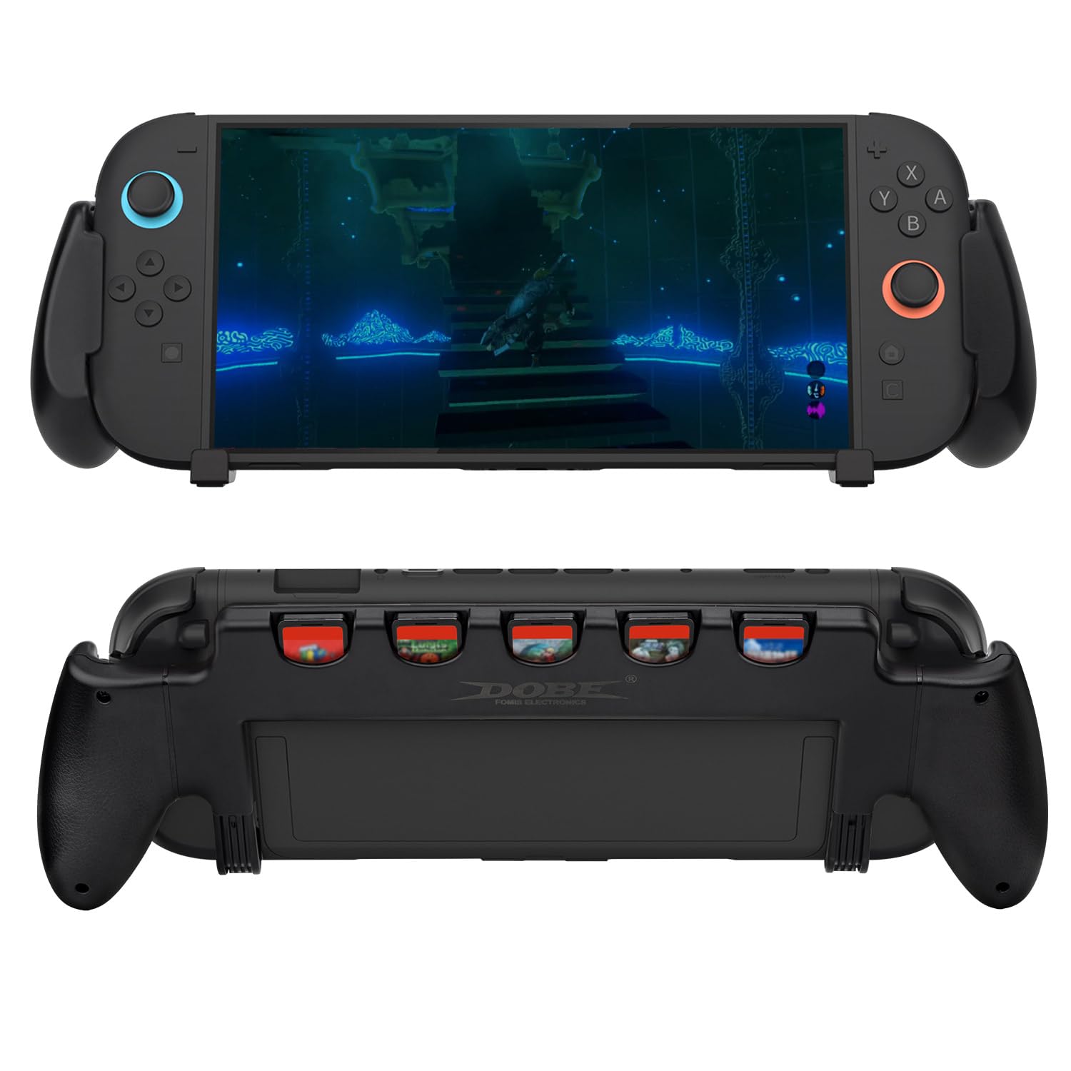 

Mcbazel Switch 2 Grip Integrated Game Software Storage 5 Slots Ergonomic ABS Material Lightweight Durable Ergonomic Design Supports Long Playtime чорний