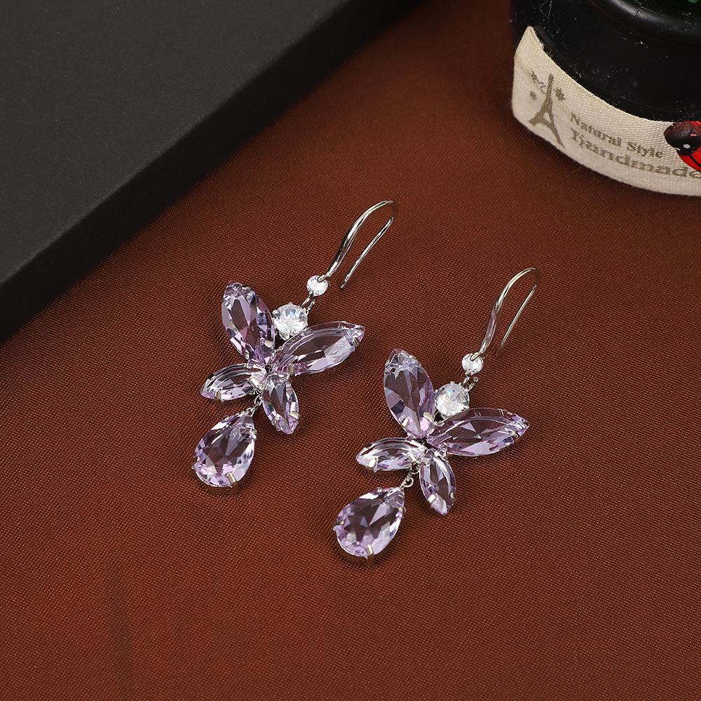 Jewelry Set Luxury Water Drop Earrings Gorgeous Necklace Jewelry Two-Piece Prom Accessories Women