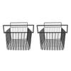 2 Adet Sandık Tipi Derin Dondurucu Düzenleyici Sepetler İstiflenebilir Saklama Rafı Metal Tel Siyah U70cm X G30cm