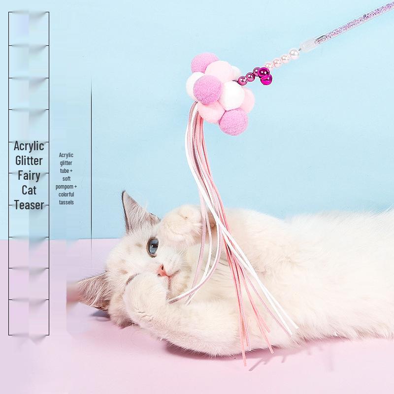 Enchanting Feather Cat Teaser: Bite-Resistant Stick with Bell - Perfect for Self-Play & Relieving Boredom, Includes Replacement Head for Kittens