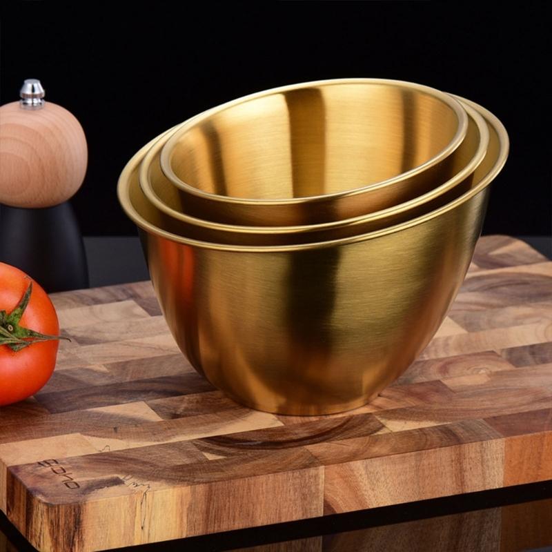Slanted Salad Serving Bowl Korean Vegetable Holders for Restaurant Use Large Capacity Stainless Steel Tableware