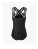 Korean Style Sheer Back Cross Off-Shoulder Slimming One-Piece Swimsuit for Women