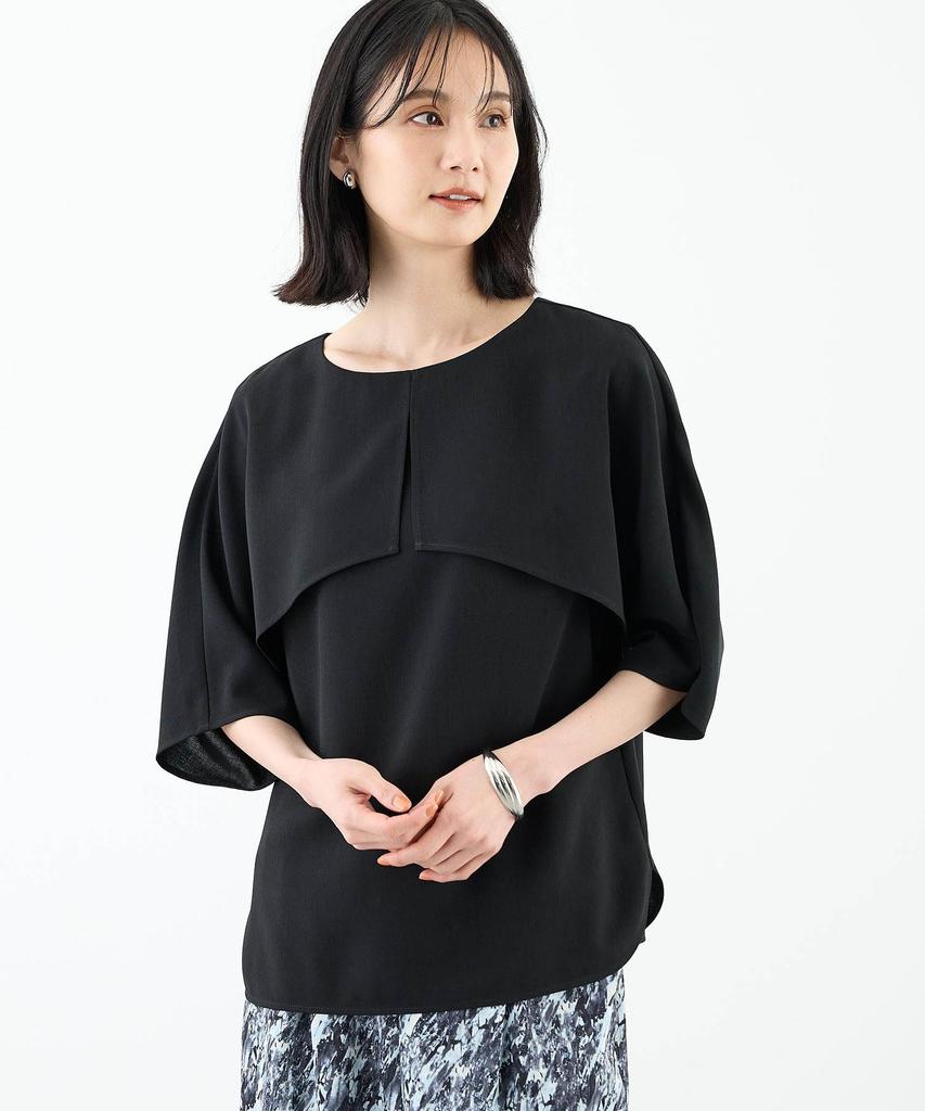 AC by Alpha Cubic Cape Design Blouse Touch UV Size Black Bi-Motion [Cooling & Protection] Women's 353786,