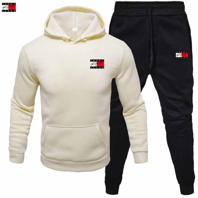 Men's Fleece Hooded Pullover & Sweatshirt Set - Autumn/Winter Casual Sportswear