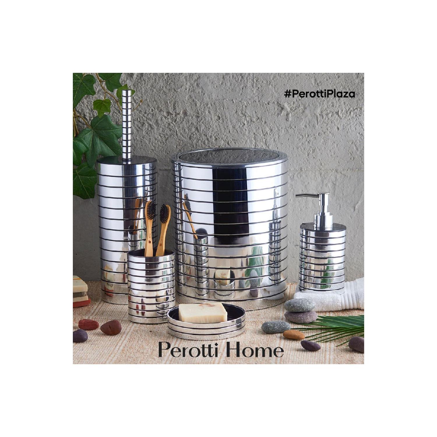 

Набор из 5 предметов серебристо-черного цвета для ванной комнаты