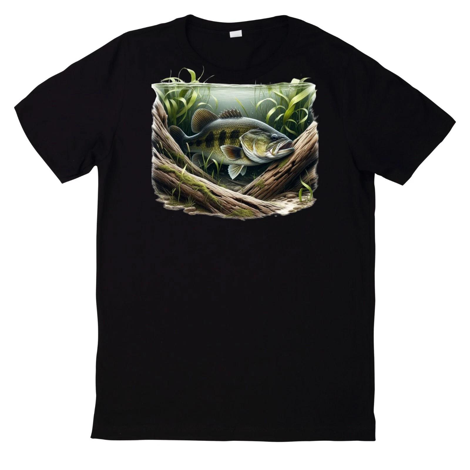 T-Shirt Lustiges Barsch angeln Motiv XXL