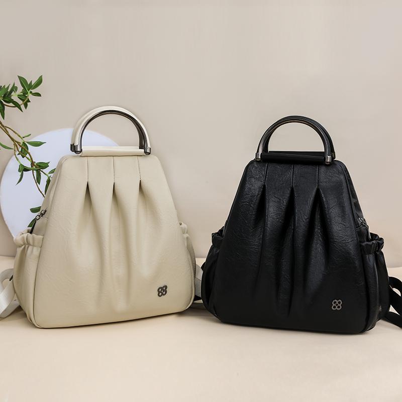 Plissierter Stepprucksack Multifunktionale Handtasche Reise Damen Tasche