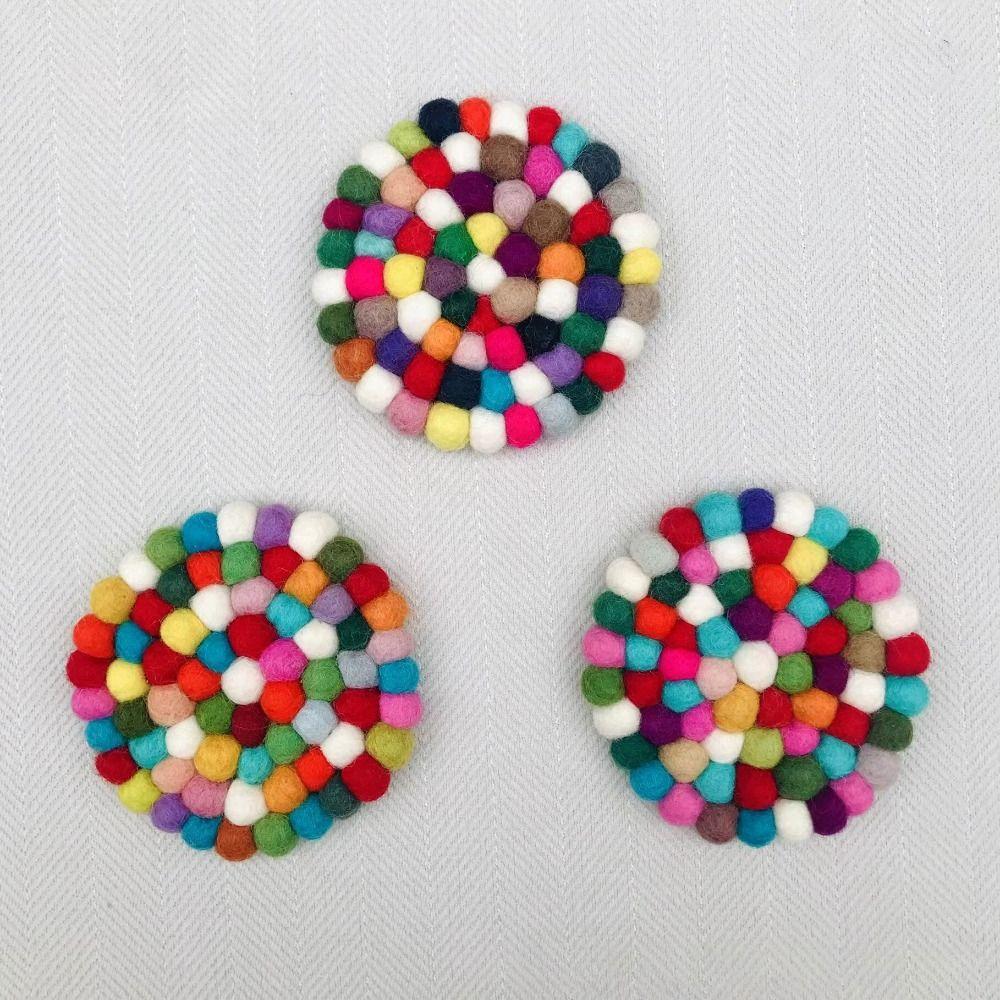 

1/5 шт., круглые подставки под стаканы из шерстяного войлока, цветные, 4 дюйма, подставки под стаканы из войлока, округлые, ручной работы, коврик под чашку из шерстяного войлока, столик