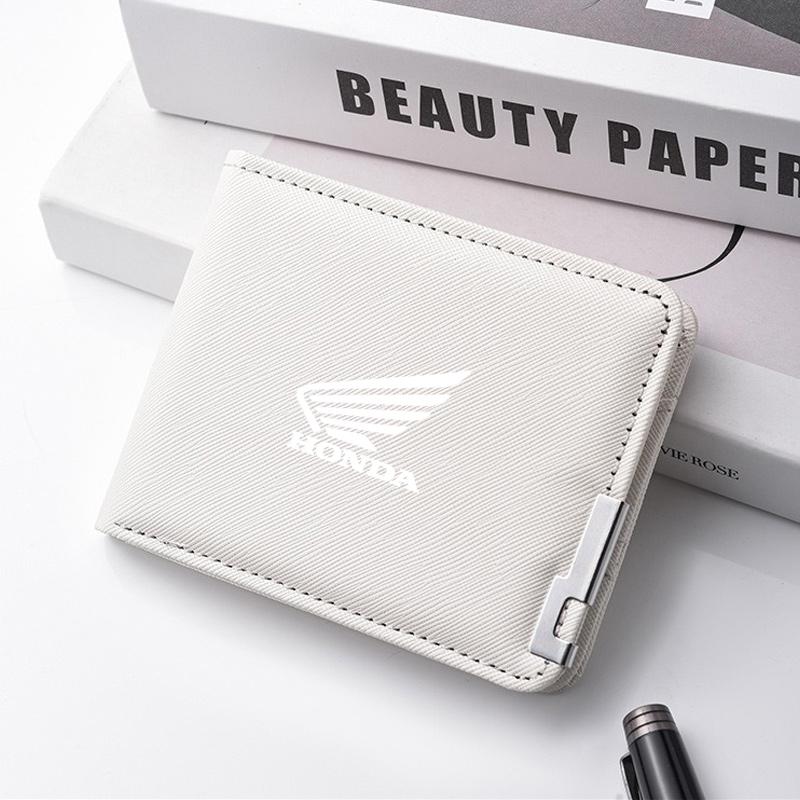 Men Wallet Leather Business Bank Card Coin Purse Card Holder Pocket For HONDA Hornet NT1100 CBR CB Shadow PCX VFR XADV Forza XK6