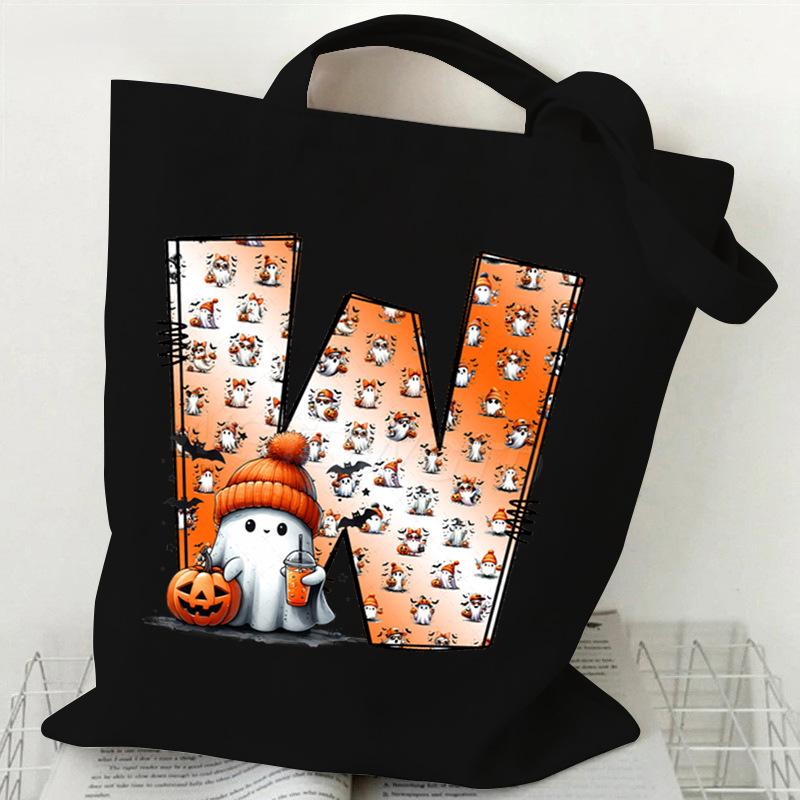 New Halloween 26 Letter Print Fashion Shoulder Bag Multi-function Portable Handbag Casual Versatile
