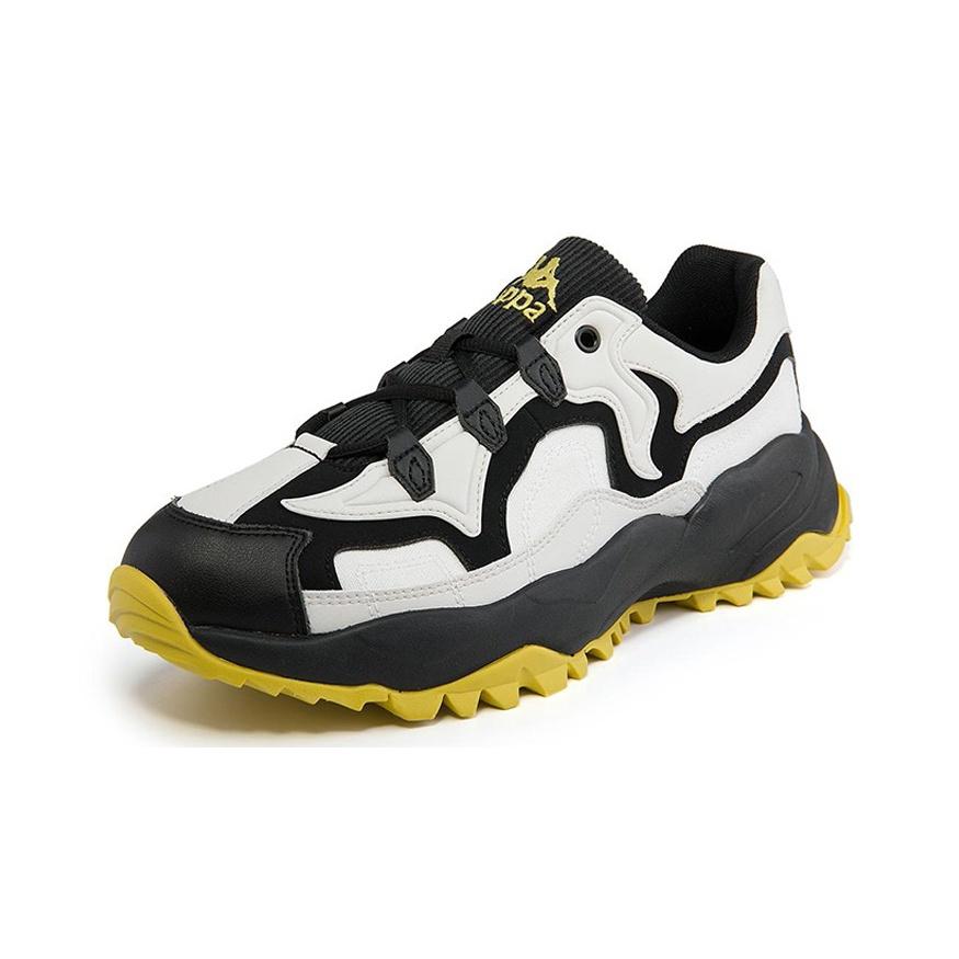 Kappa Retro Thick Sole Low Top Sports Casual Shoes Unisex Sneakers White Black Yellow K0AY5MM60D-990A