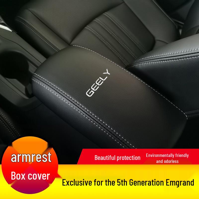Emgrand Leather Armrest Pad Cover for Handrest Storage Modification