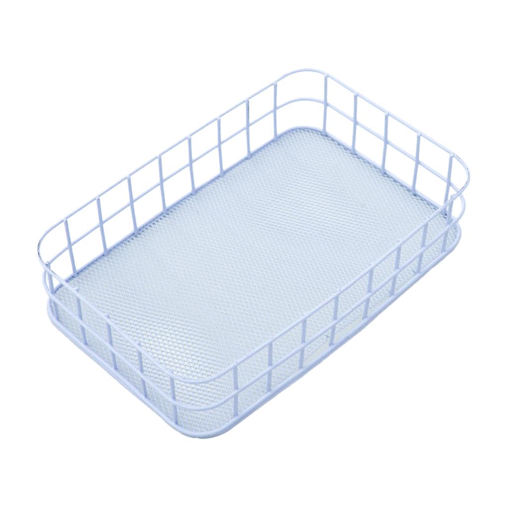 Cold Rolled Steel Storage Basket Nordic Geometric Cutout Desktop Organizer For Cosmetics Office Supplies Bathroom Vanity